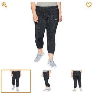 NWT Nike Womens Plus Size 2X Essential Running Training Tights 922797 Black Grey